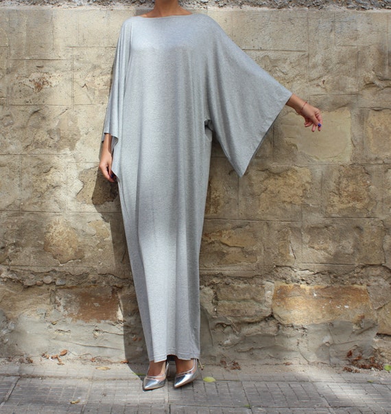 SALE ON 20 % OFF Grey Maxi Dress Caftan Abaya Plus size
