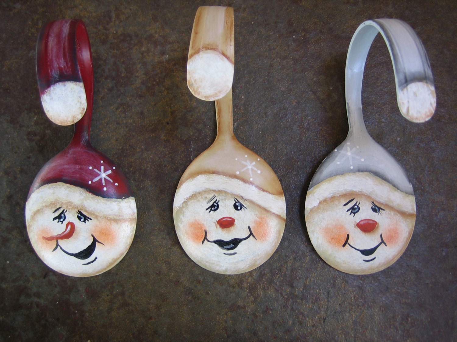 painted white snowman soup spoon christmas ornament painted white snowman soup spoon christmas ornament