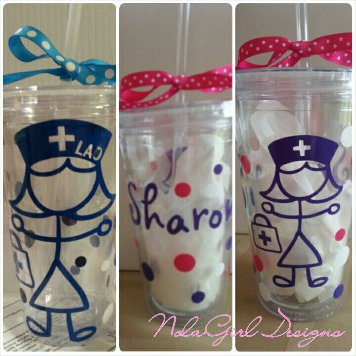 Nurses Tumbler Cup 16 oz. decorated tumbler LAD LPN