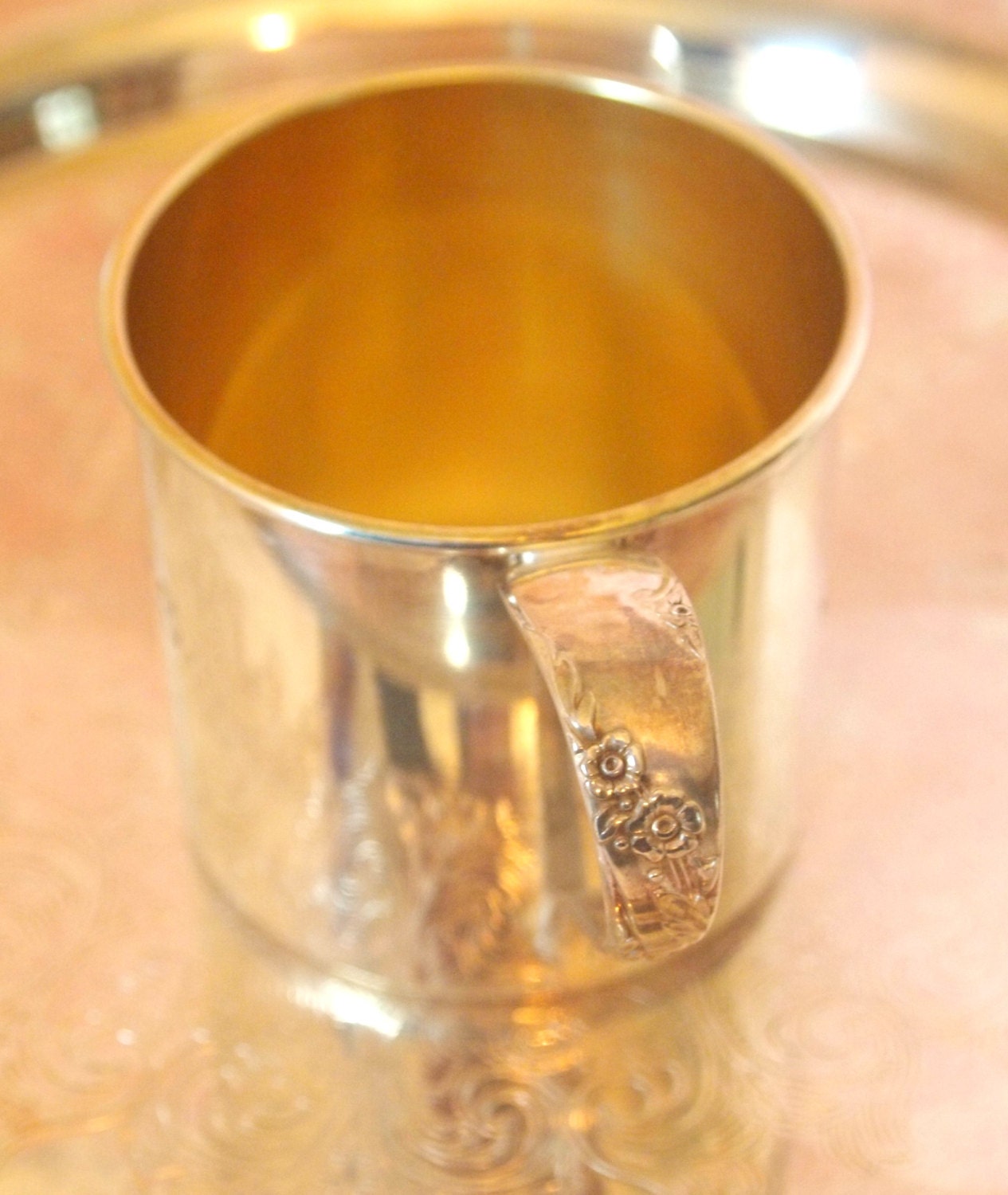 Vintage Silver Baby Cup Engraved 1960 by HouseofLucien on Etsy