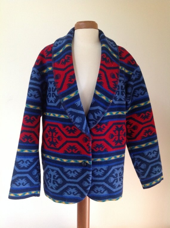 Vintage PENDLETON Southwestern Wool Blanket Coat