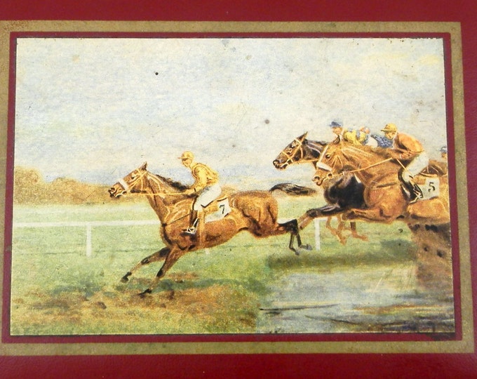 Vintage French Leather Cigarette / Cigar Box Depicting an Equestrian Scene by "La Setia Regie Française", Collectible Tobacciana, Gift Horse Vintage French Leather Cigarette / Cigar Box Depicting an Equestrian Scene by "La Setia Regie Française", Collectible Tobacciana, Gift Horse