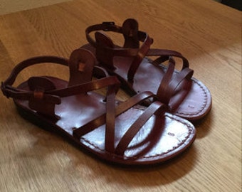 Leather Sandals Men Women, Men's Women's Shoes, LONDON, Flip Flops, Biblical Sandals, Jesus Sandals