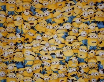 Yellow Minion Toss Cotton Fabric by the Yard