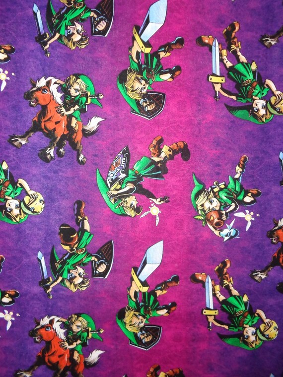 Purple Legends of Zelda Cotton Fabric by the Yard