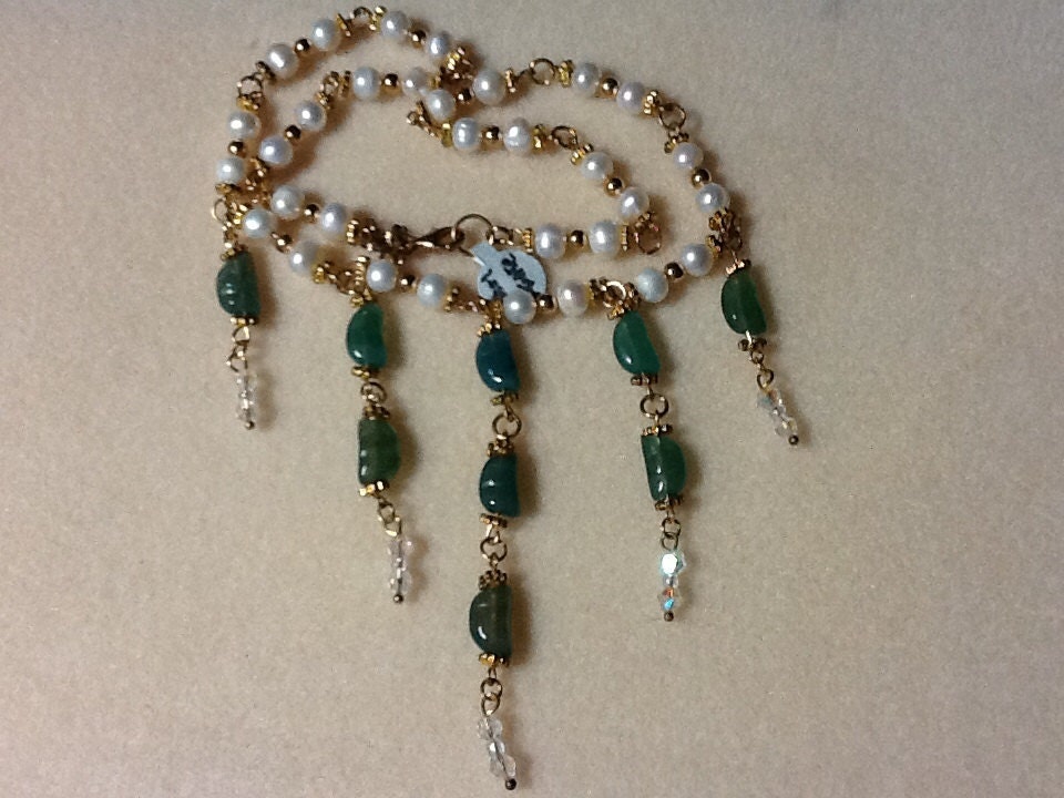 7MM Pearl Necklace White Freshwater Cultured Pearl Carved