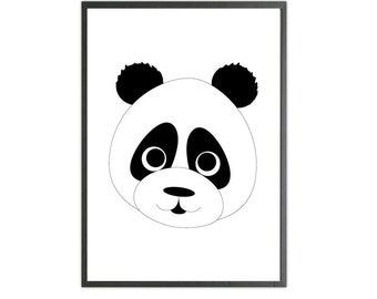 5 x 7 Geometric Panda Art Print