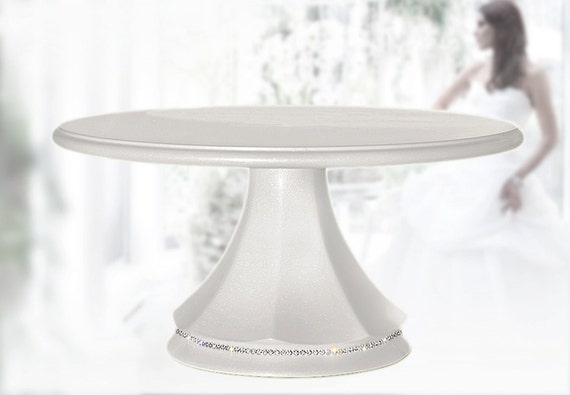  Wedding  cake  stand  classic white pearl  pedestal  with crystal