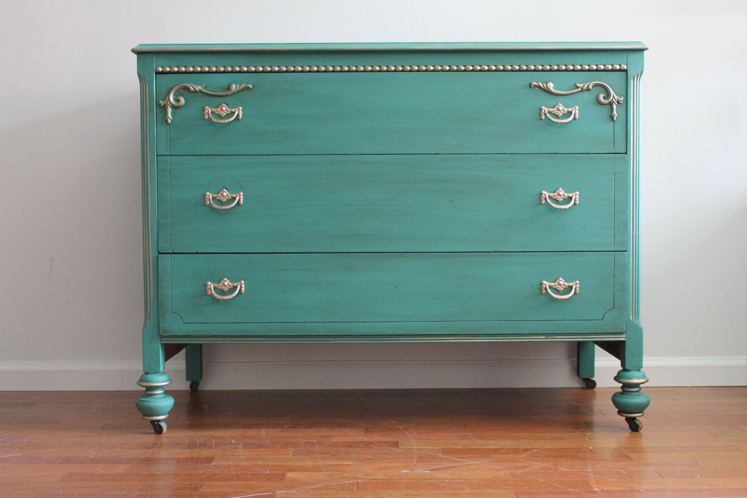 Vintage French Chateau Chic blue/green dresser/changing table Haute Juice