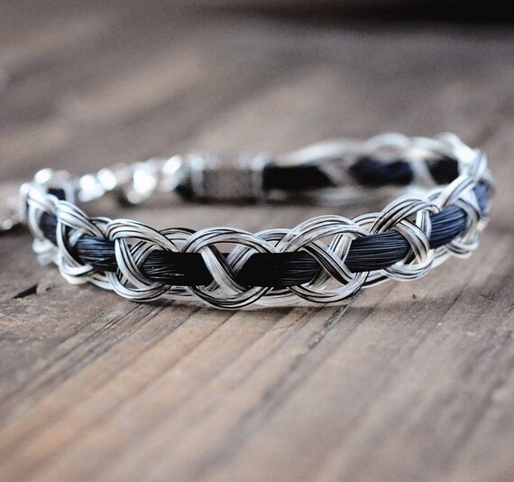 Sterling Horse Hair Bracelet Hand Made Horse Hair by SHDStudios