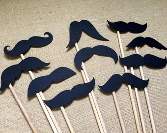 Mustache Photo Booth Props . Mustache Photo Props . Photo Booth Props . Mustaches . Assorted Styles . Set of 10