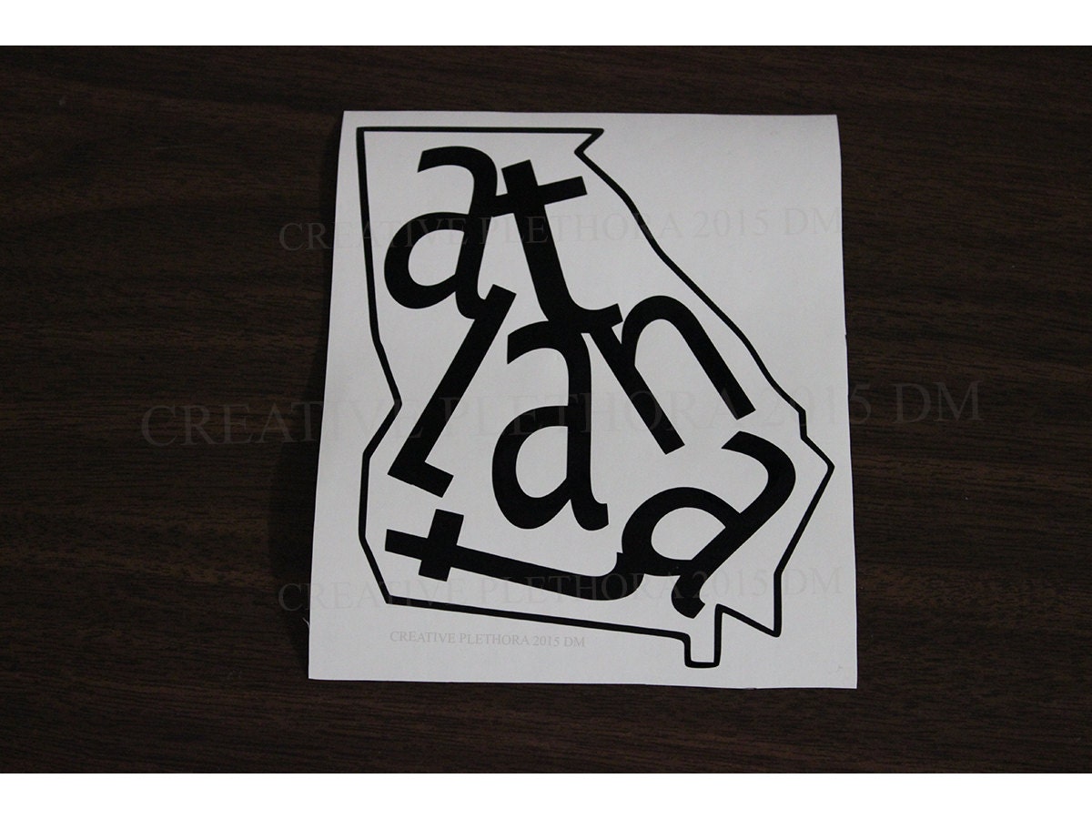 Atlanta vinyl decal Atlanta 4.25 x by CreativePlethora