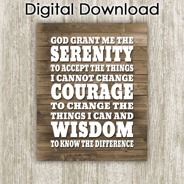 serenity prayer printable 8x10 instant download by