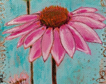 Unique echinacea painting related items | Etsy