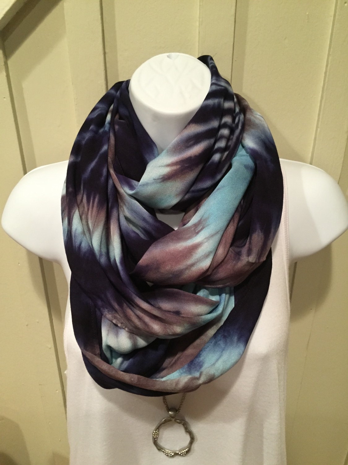 Tye dye scarf Tie dyed infinity scarf Hand dyed by GroovyElegance8