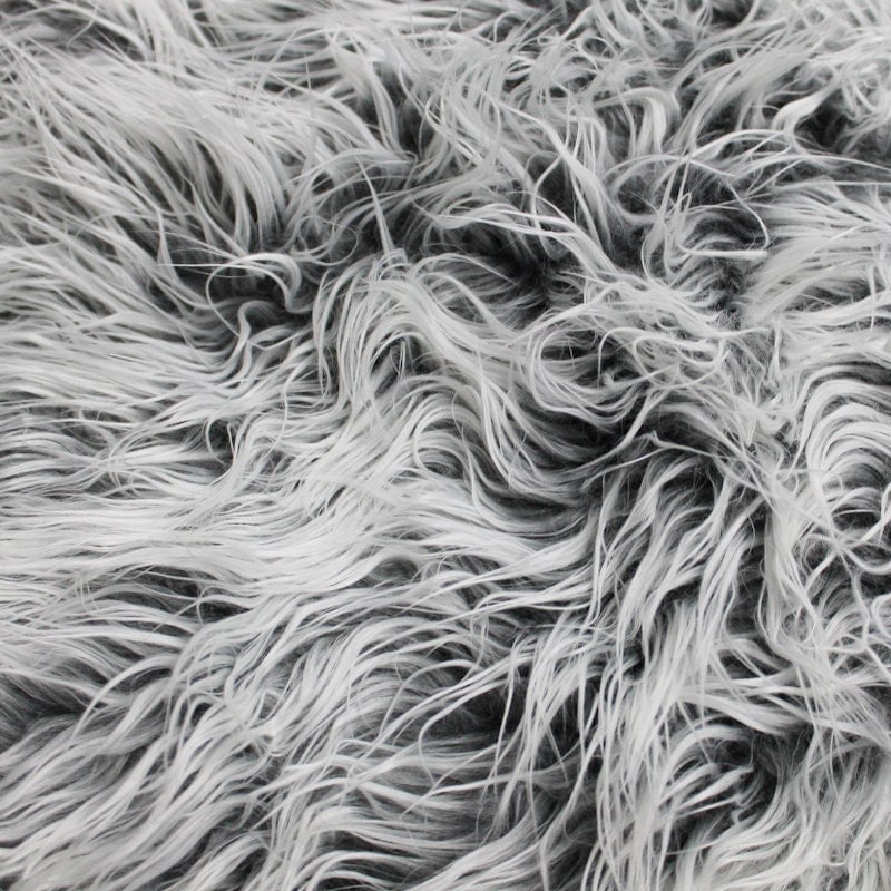 Silver Frost Mongolian Fur Fabric by the yard Soft Fake Fur