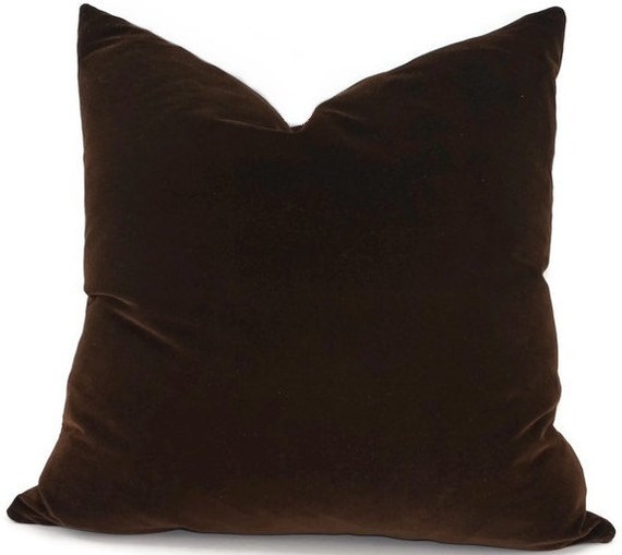 Chocolate Brown Velvet Pillow Cover Lumbar Pillow Cover