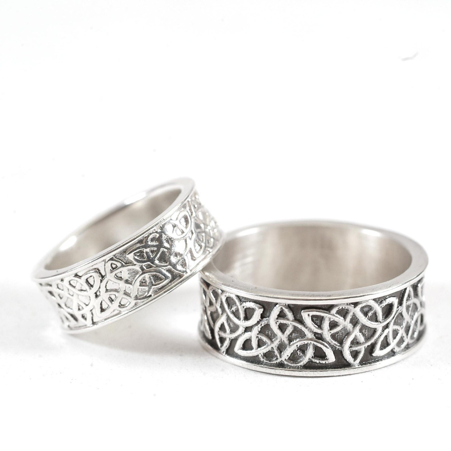 Celtic Wedding Ring Set With Raised Relief by CelticEternity