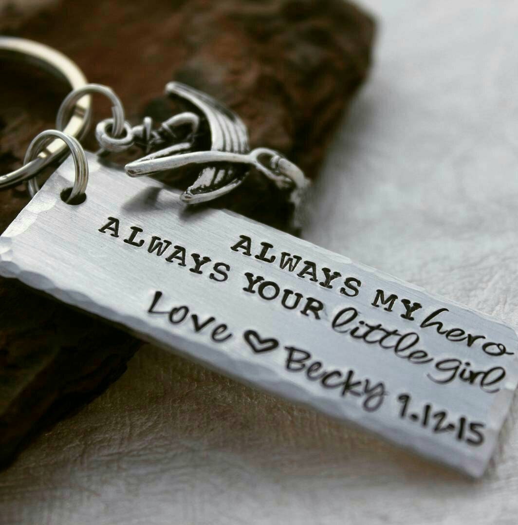 Always My Hero Always Your Little Girl Dad Keychain