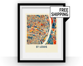 St Louis Map Print - Full Color Map Poster