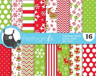 80% 0FF SALE Christmas digital paper, classic christmas papers commercial use, scrapbook papers, scrapbooking papers - PS771