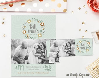 Fall Mini Session Template and Matching Facebook Timeline INSTANT DOWNLOAD