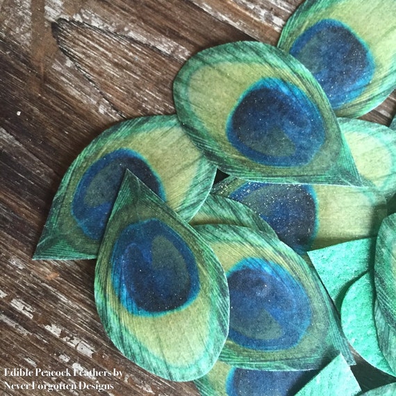 Download 30 Edible Peacock Feathers YOU CUT OUT on Edible Wafer Paper