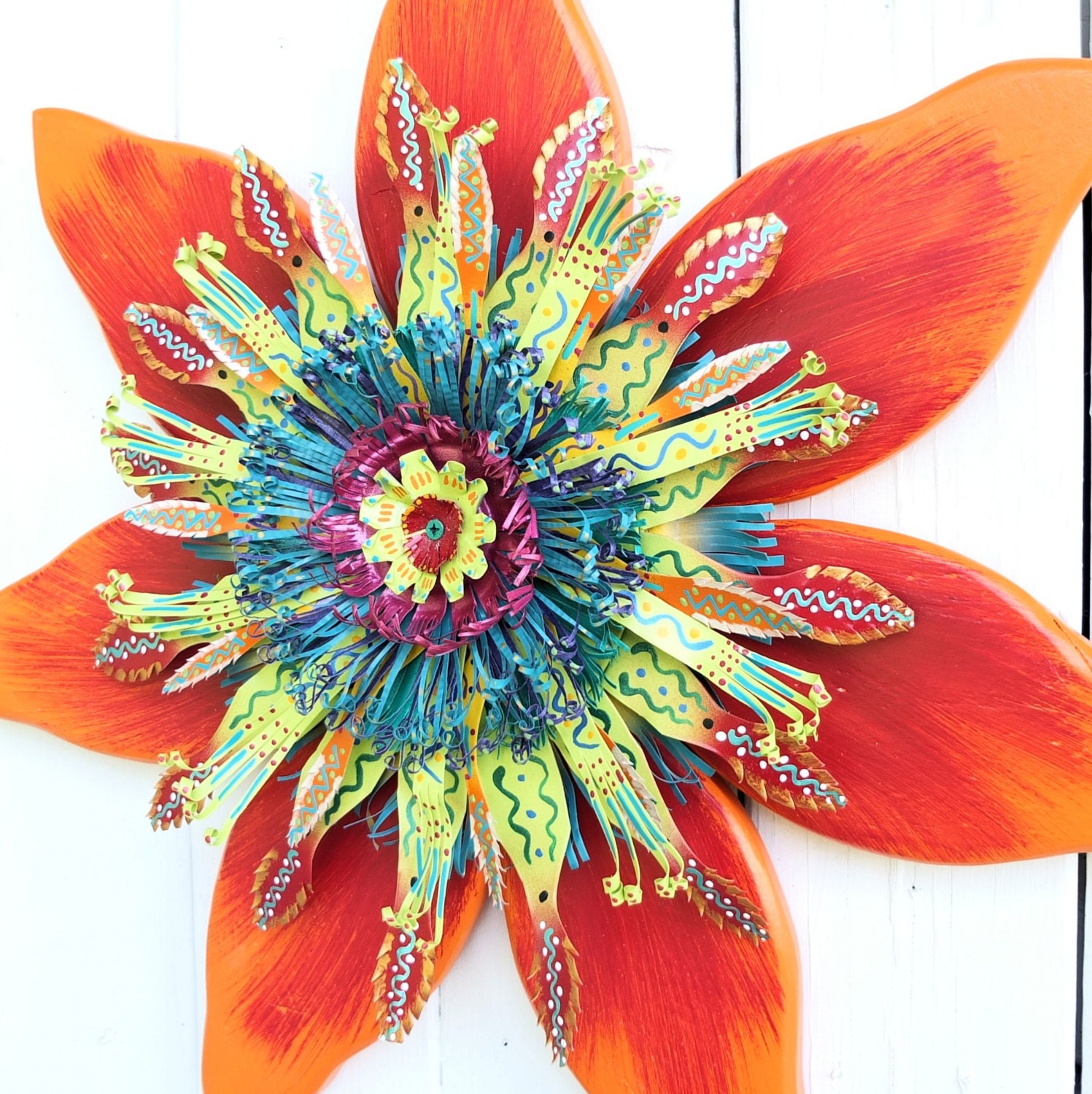 Bohemian Decor Outdoor Wall Decor Junk Gypsy Decor Colorful