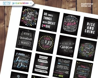 Motivational Printable planner stickers, chalkboard, Life quotes, inspirational - 411 For use with ERIN CONDREN LIFEPLANNER™