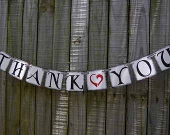 Wedding Banner - THANK YOU Banner Wedding Sign - Wedding Decoration - Photo Prop