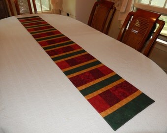 Christmas Colors Patchwork Table Runner