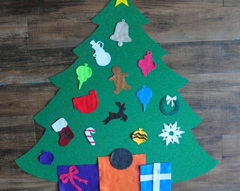 Christmas Tree, Felt, with ornaments.