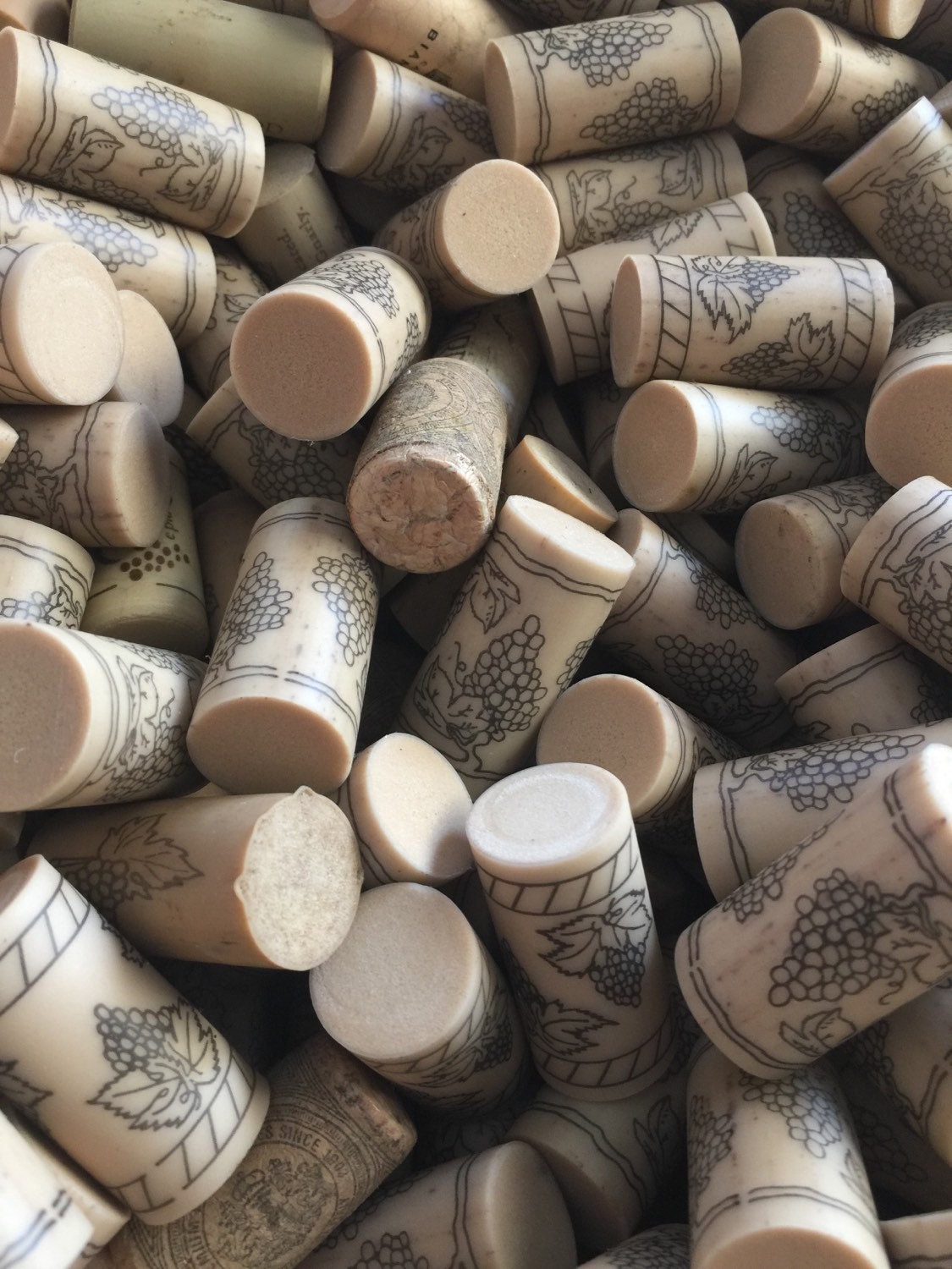 100 Used Synthetic Wine Corks