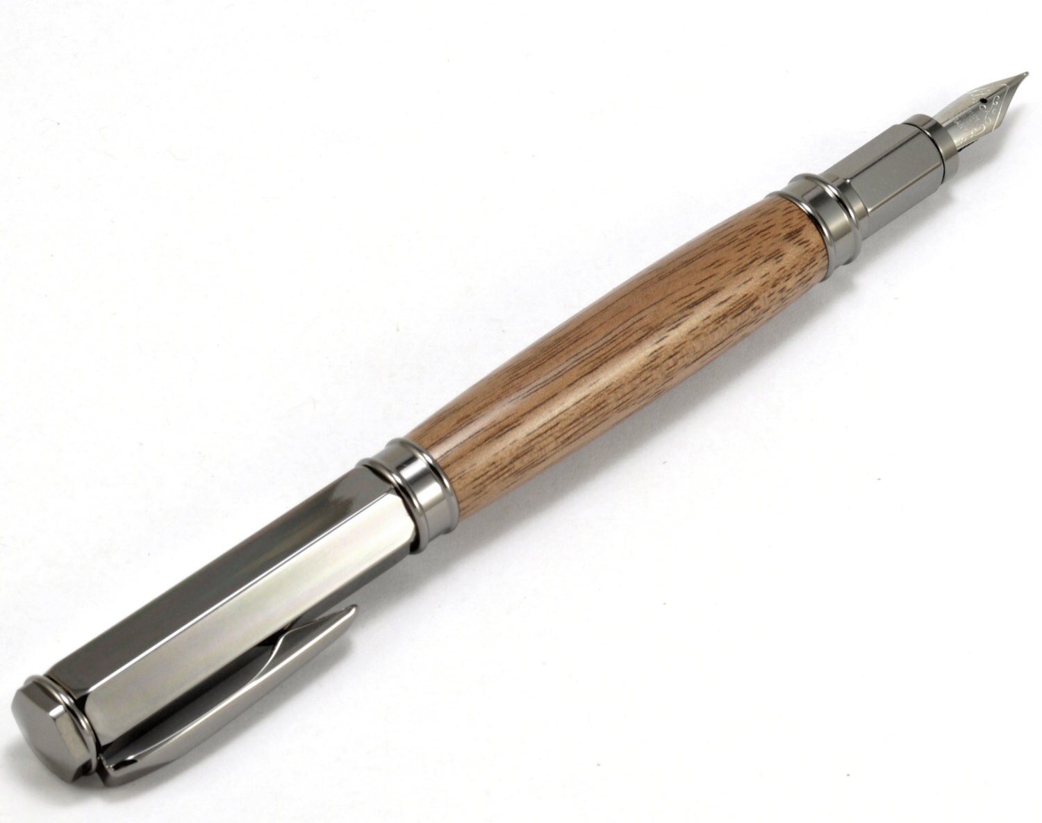 Wood Fountain Pen with Cap Handmade Walnut Wood