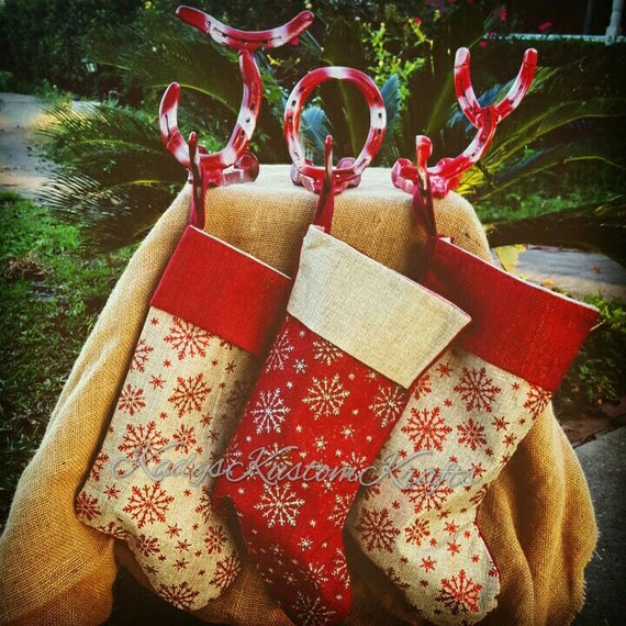 Rustic Horseshoe Christmas Stocking Holders by KadysKustomKrafts