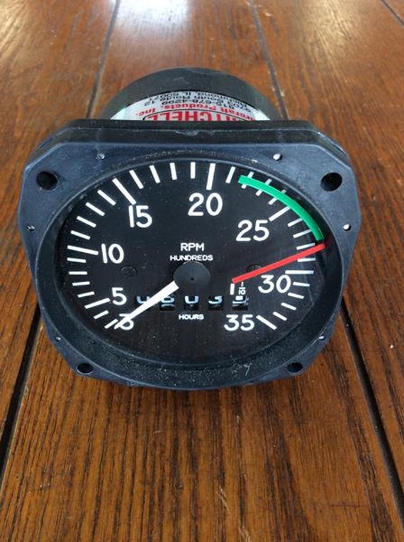 Vintage Antique Mitchell Aircraft RPM Tachometer Gauge P/N