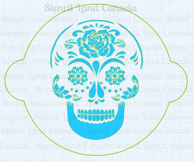 cake stencil sugar skull cake decorating dia de by ...