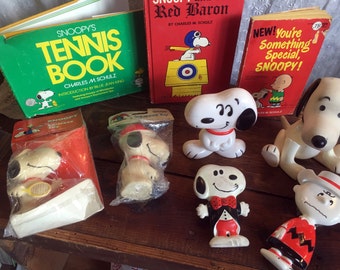 Peanuts Snoopy Books Toys and Figurines Large Lot