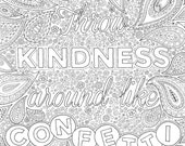 Items similar to Throw Kindness around Like Confetti - Colour with Me ...