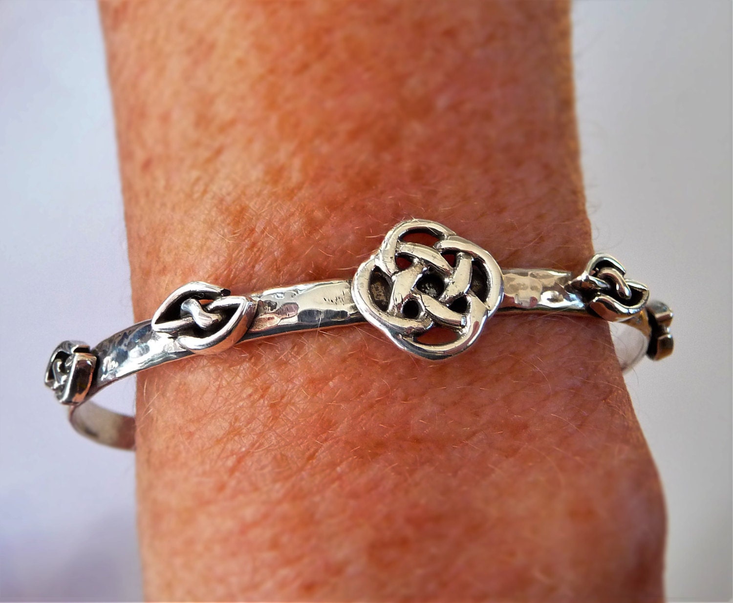 Celtic Design Sterling Silver Cuff Bracelet Celtic Open