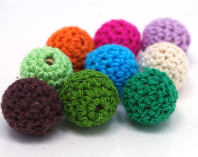 Crochet Beads Bulk Wholesale Multicolor 80pc/lot 16mm Round Mix Colors Ball Knitting