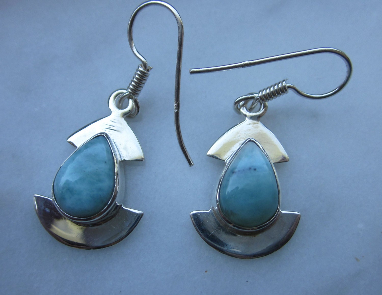 Sterling larimar earrings 925 larimar earrings silver larimar