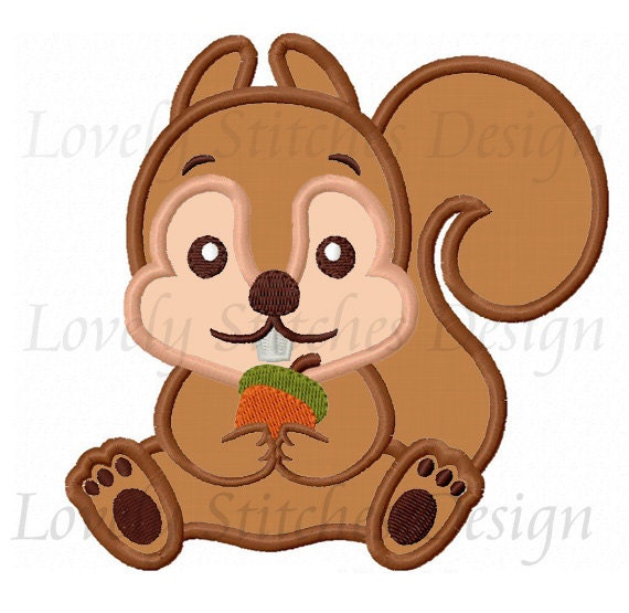 Squirrel Applique Machine Embroidery Design NO:0469