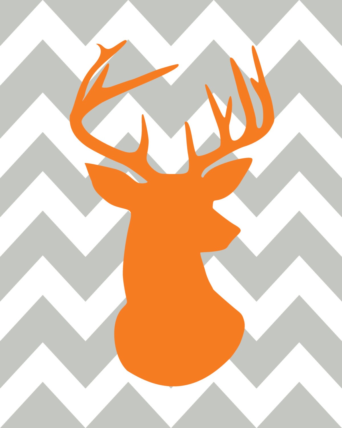 Orange and gray nursery Woodland Nursery Deer Nursery Set