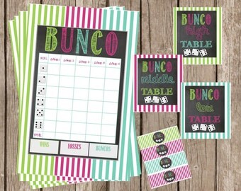 Printable Bunco Score Sheet-Digital File