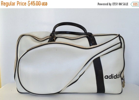ON SALE Vintage Adidas Tennis Racquet Gym Bag Case by NVMercantile