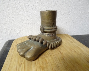 Vintage Brass Foot Candleholder,Home Decor,Bohemian Decor,Candleholder,Sarnabrass India,