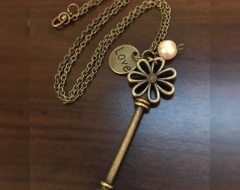 skeleton key necklace