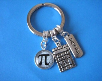 Maths Teacher Gift Math Keychain Pi Keyring Calculator Charm