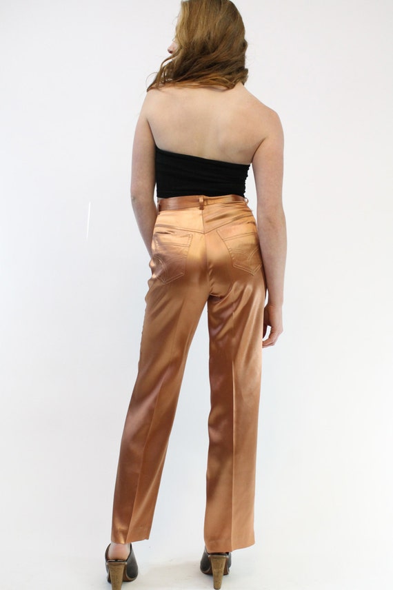 rose gold satin pants